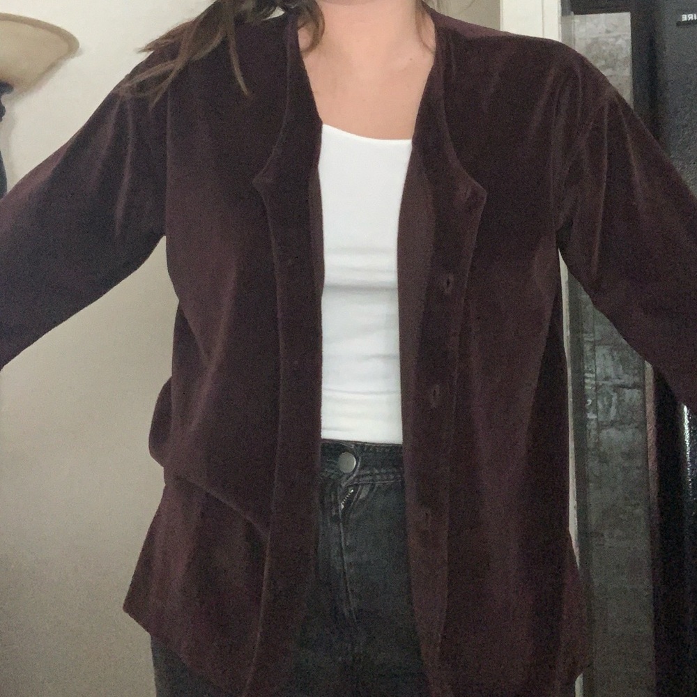 brown velvet jacket / cardigan
